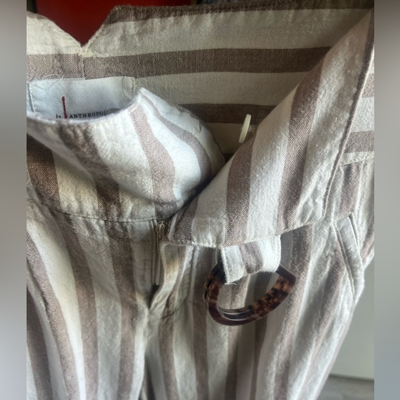 Anthropologie Oasis Striped Linen/cotten blend pants - Picture 9 of 13